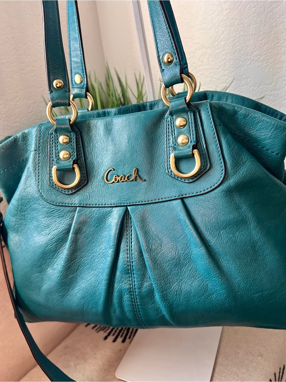 COACH Ashley Leather Caryall Satchel E1176-F15518 - Picture 5 of 13
